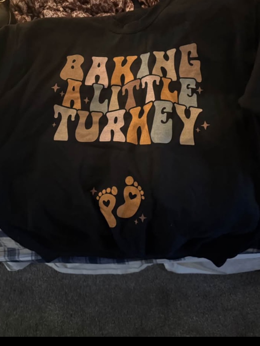 "Baking a Little Turkey" Graphic Sweatshirt - Black